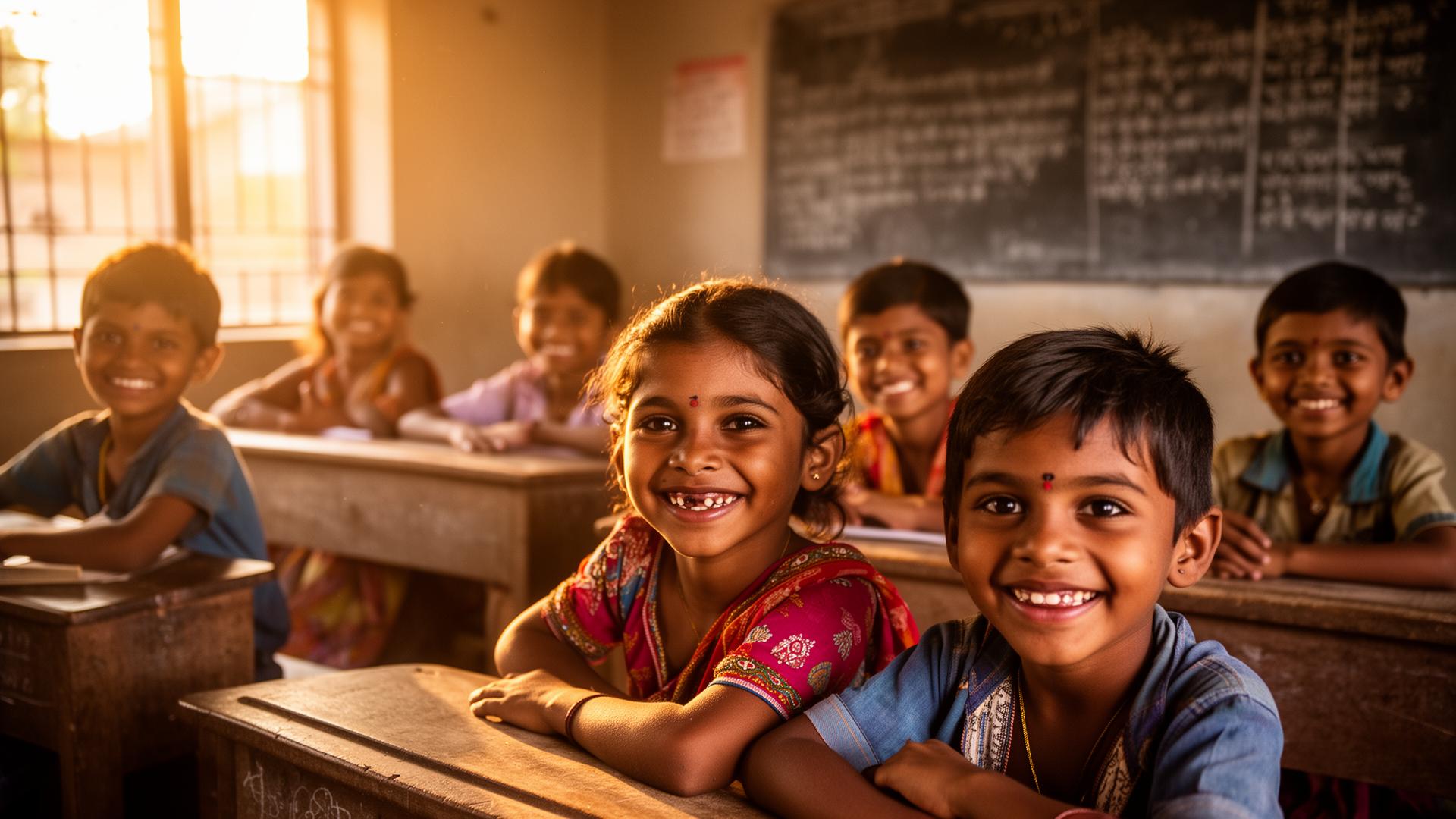 Children learning in a Bihar classroom